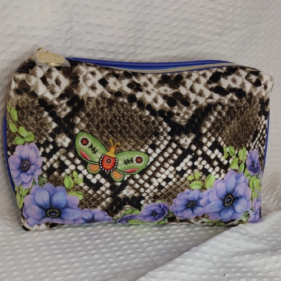 Estee Lauder Handbags - Estee Lauder Floral and Snake Print Cosmetic Bag